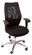 AM200 Boardroom Chair With Arms. Infinite Lock. Chrome Base. Black Mesh Back